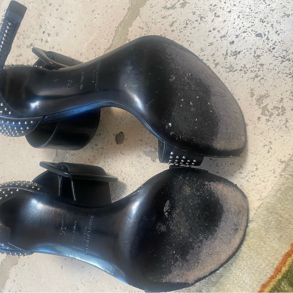 Saint Laurent Black Crystal Embellished Heels - Picture 8 of 8